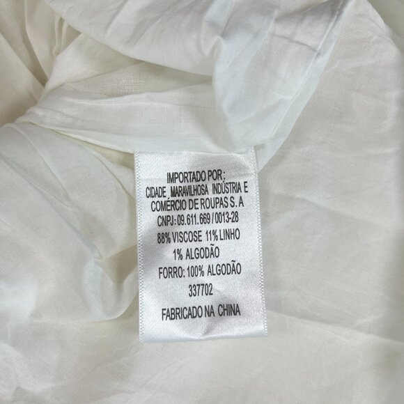 NWOT Farm Rio Stretch Linen Blend Cami Maxi Dress Size XS Classic Off White - Picture 10 of 11